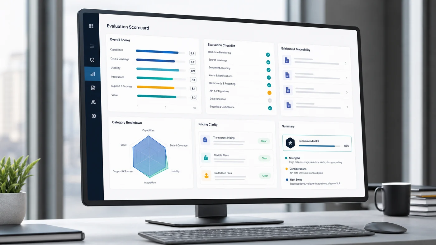 Brand monitoring tool buyer scorecard
